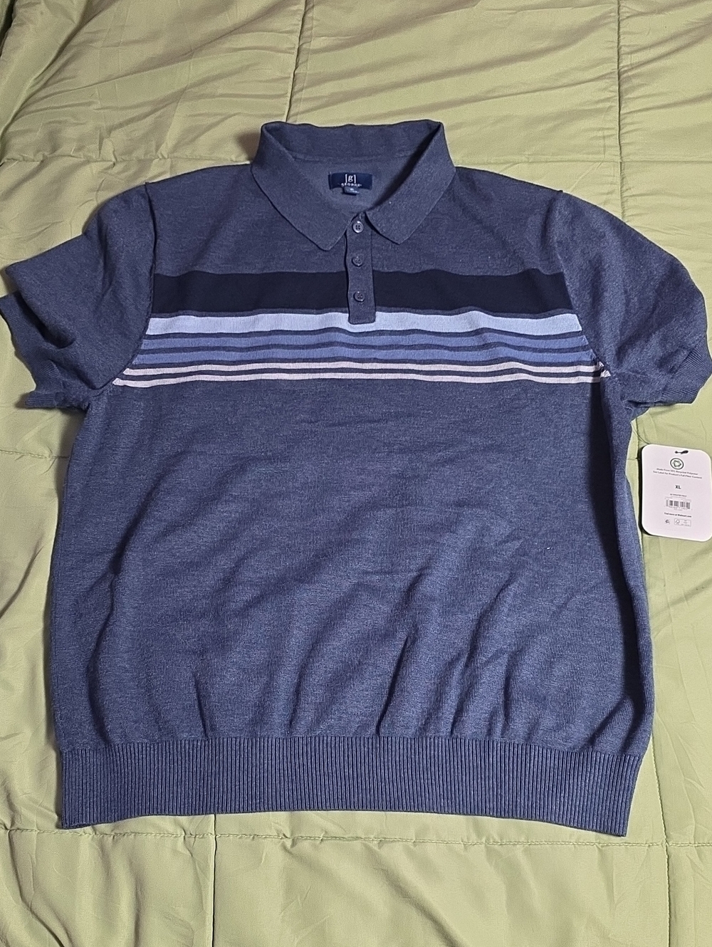 George Men's Short Sleeve Sweater Polo Shirt